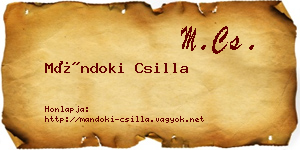 Mándoki Csilla névjegykártya